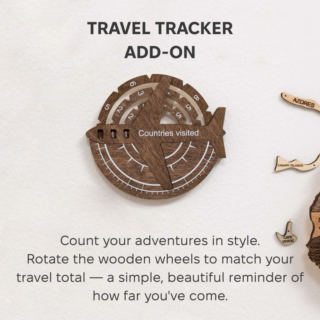 Travel Tracker 3D Wooden World Map – Dark Walnut  - SJB-DIAMOND ELITES