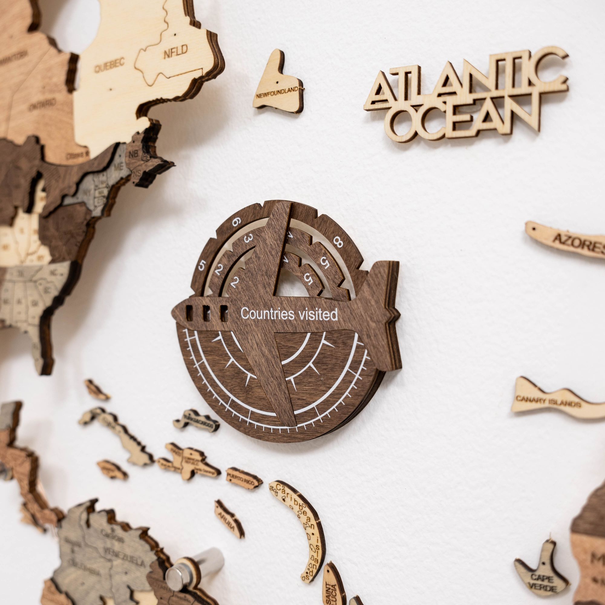 Travel Tracker 3D Wooden World Map – Dark Walnut  - SJB-DIAMOND ELITES