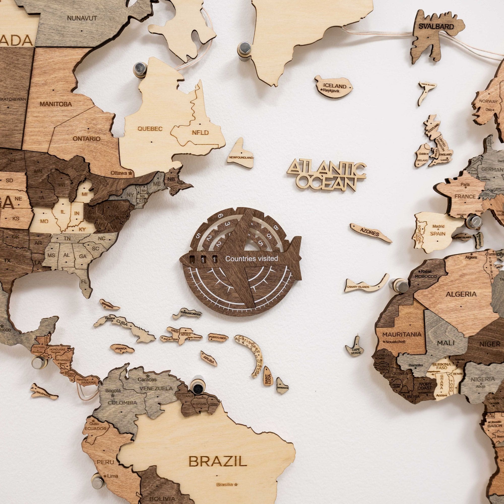Travel Tracker 3D Wooden World Map – Dark Walnut  - SJB-DIAMOND ELITES