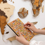 Travel Tracker 3D Wooden World Map – Multicolor - SJB-DIAMOND ELITES