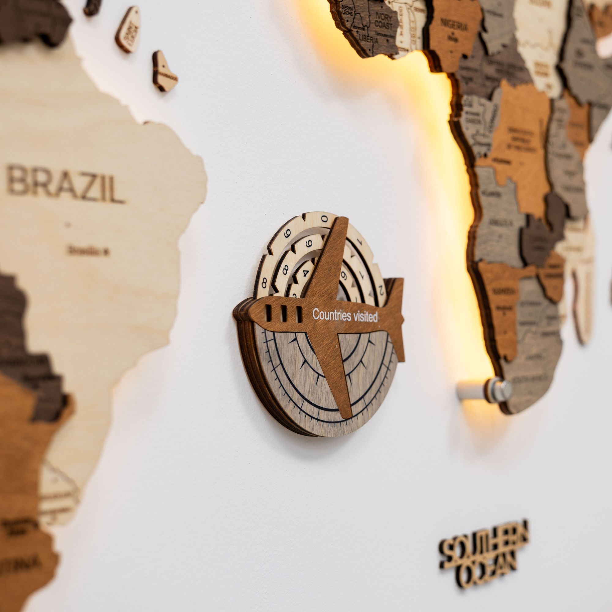 Travel Tracker 3D Wooden World Map – Multicolor - SJB-DIAMOND ELITES