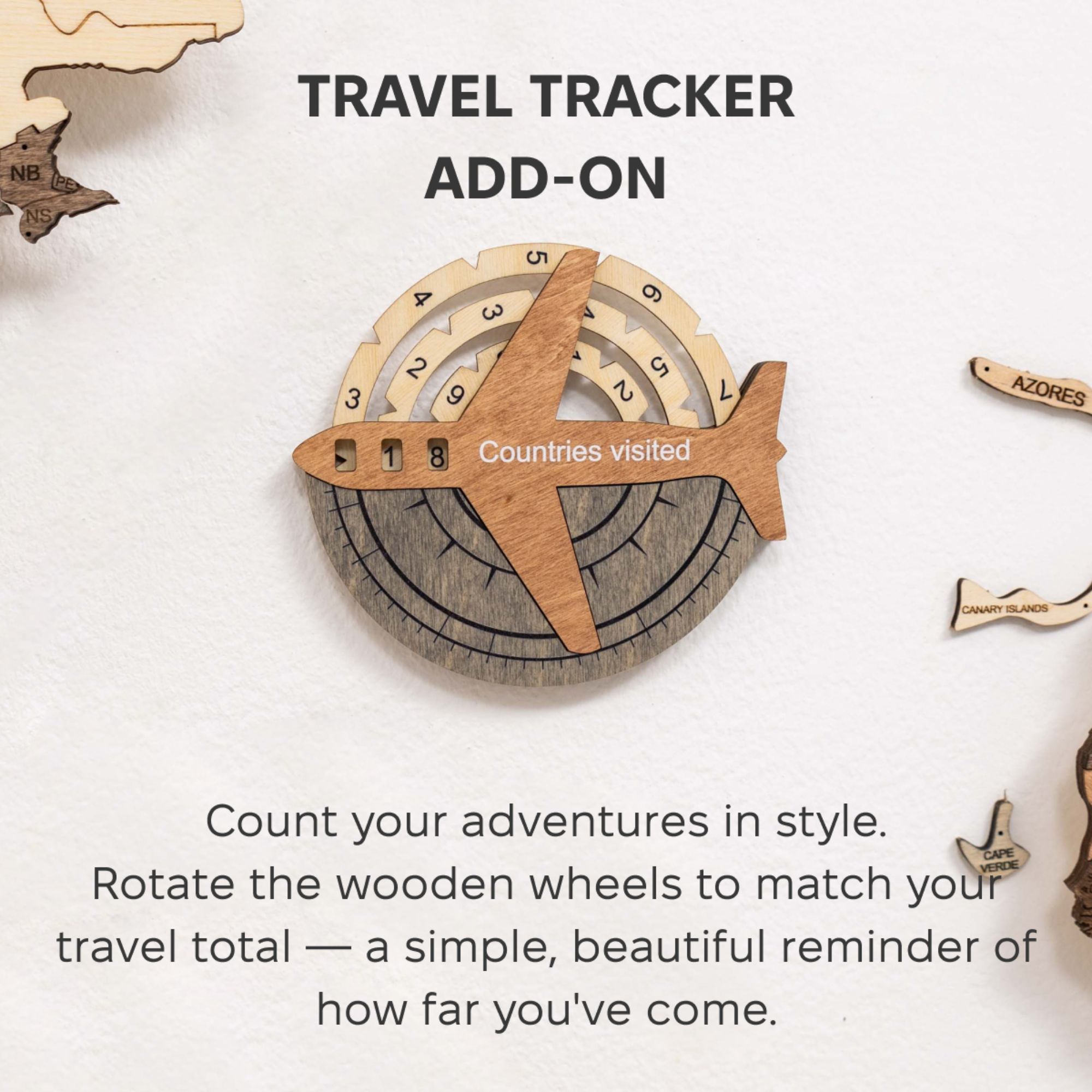 Travel Tracker 3D Wooden World Map – Smokey - SJB-DIAMOND ELITES