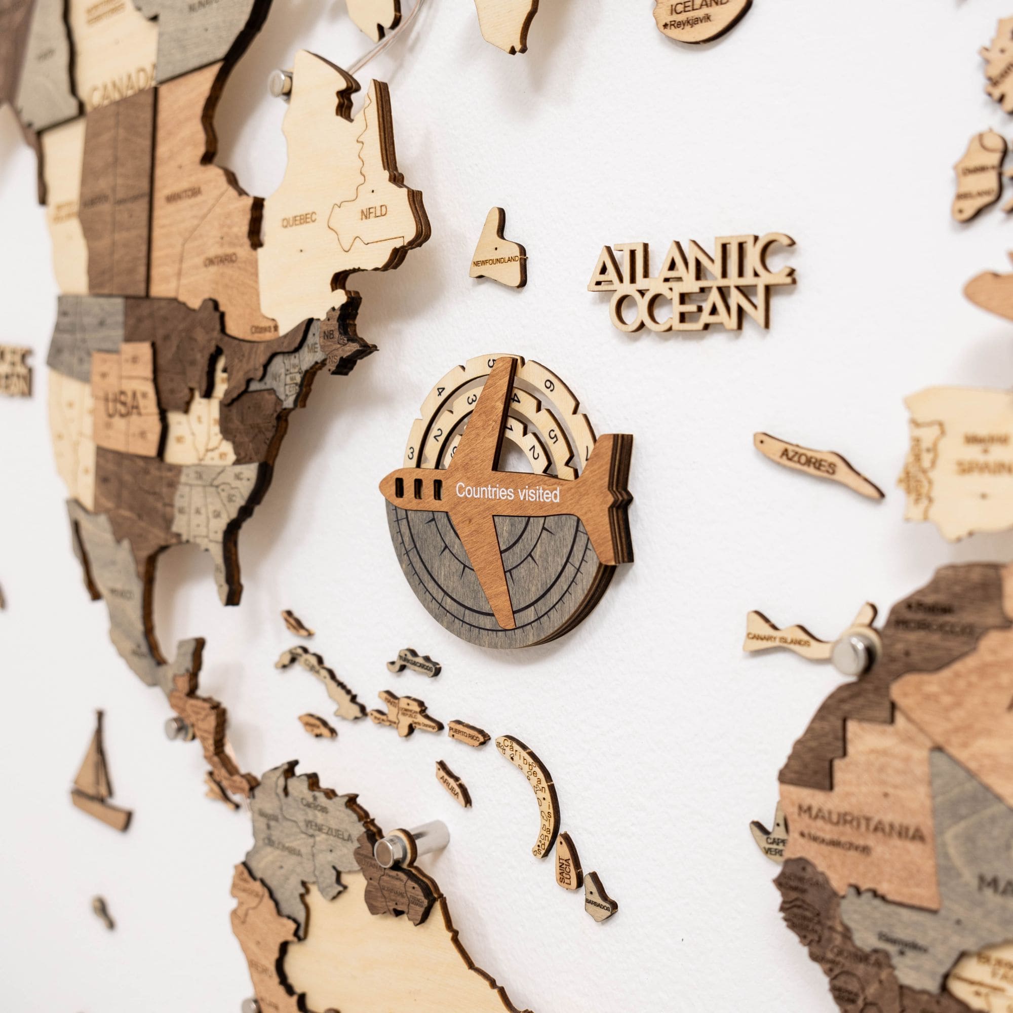 Travel Tracker 3D Wooden World Map – Smokey - SJB-DIAMOND ELITES