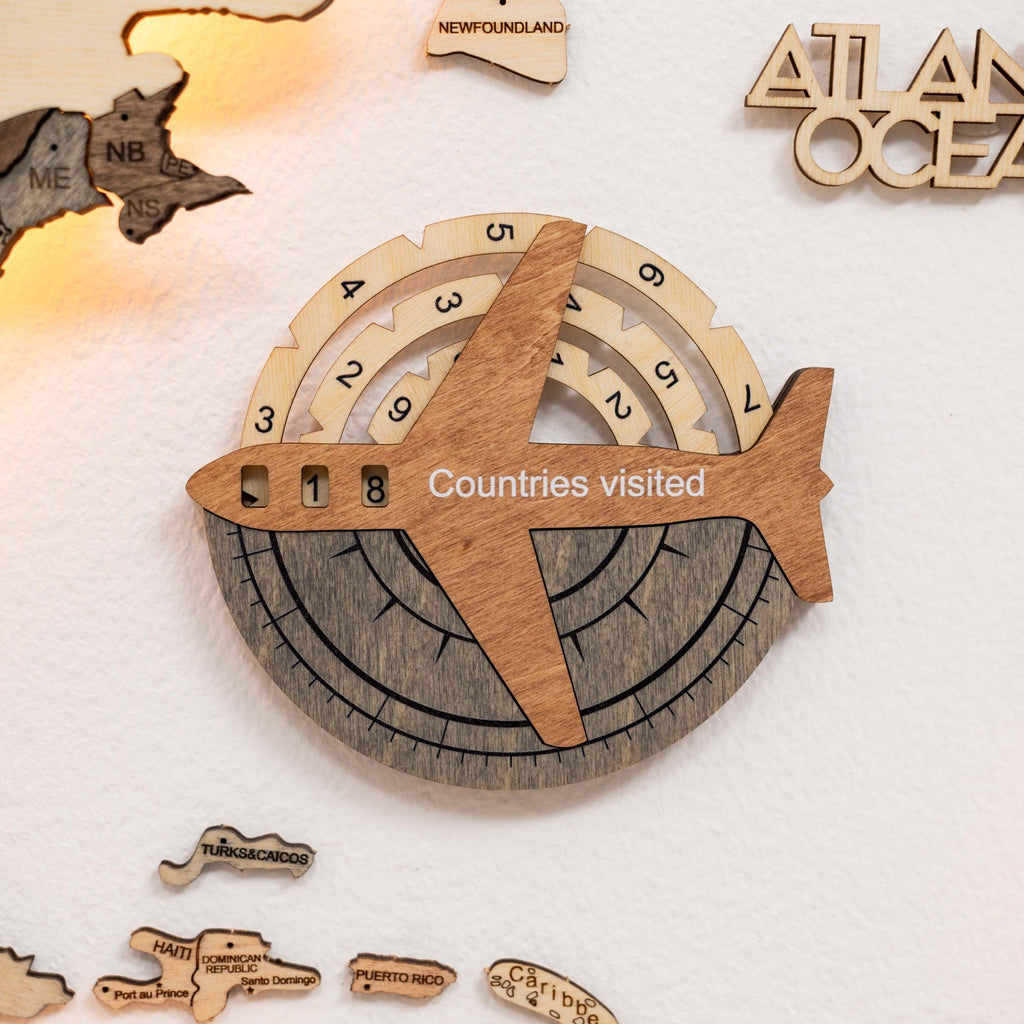 Travel Tracker 3D Wooden World Map – Smokey - SJB-DIAMOND ELITES