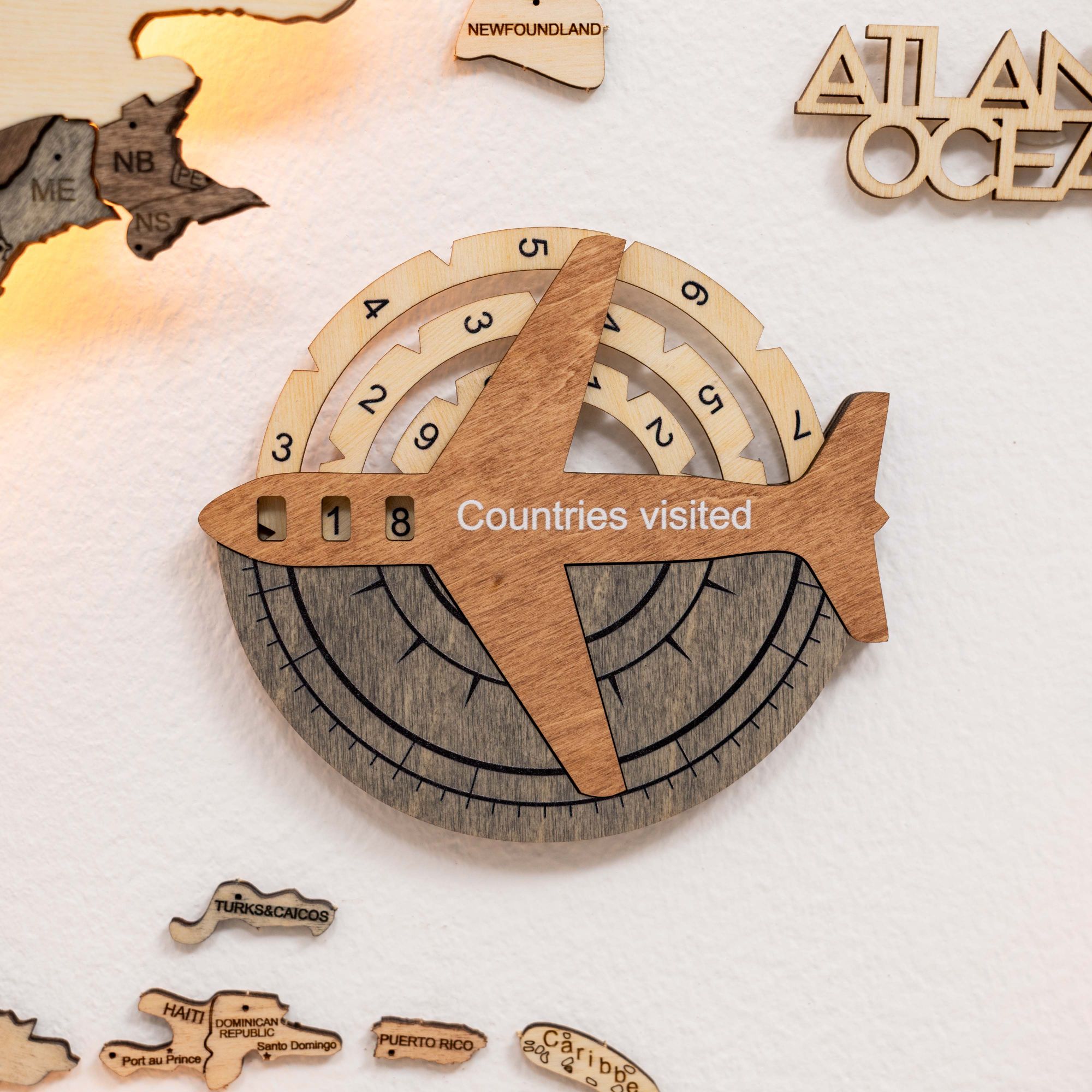 Travel Tracker 3D Wooden World Map – Smokey - SJB-DIAMOND ELITES