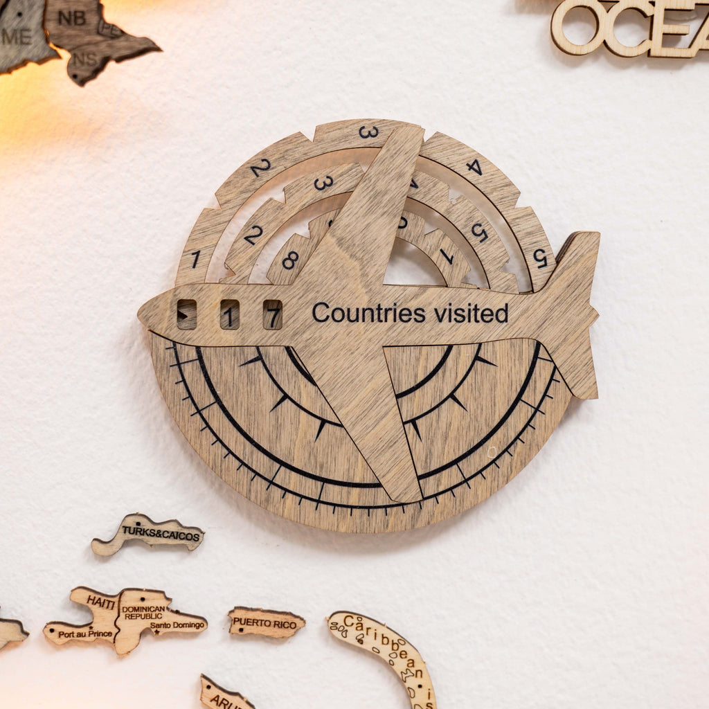 Travel Tracker 3D Wooden World Map – Terra - SJB-DIAMOND ELITES