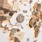 Travel Tracker 3D Wooden World Map – Terra - SJB-DIAMOND ELITES