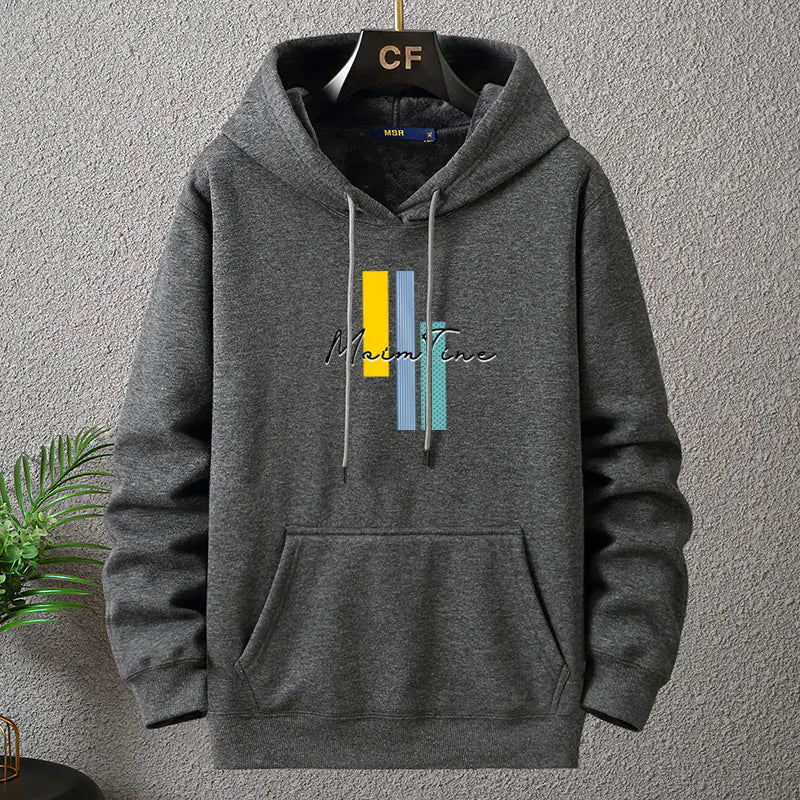 Men's Plus Size Thick Fleece Hoodie in Blue (12XL) Pi-Mart