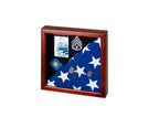Flag Display Case showcases both the flag and military awards,(Red Felt) The Military Gift Store