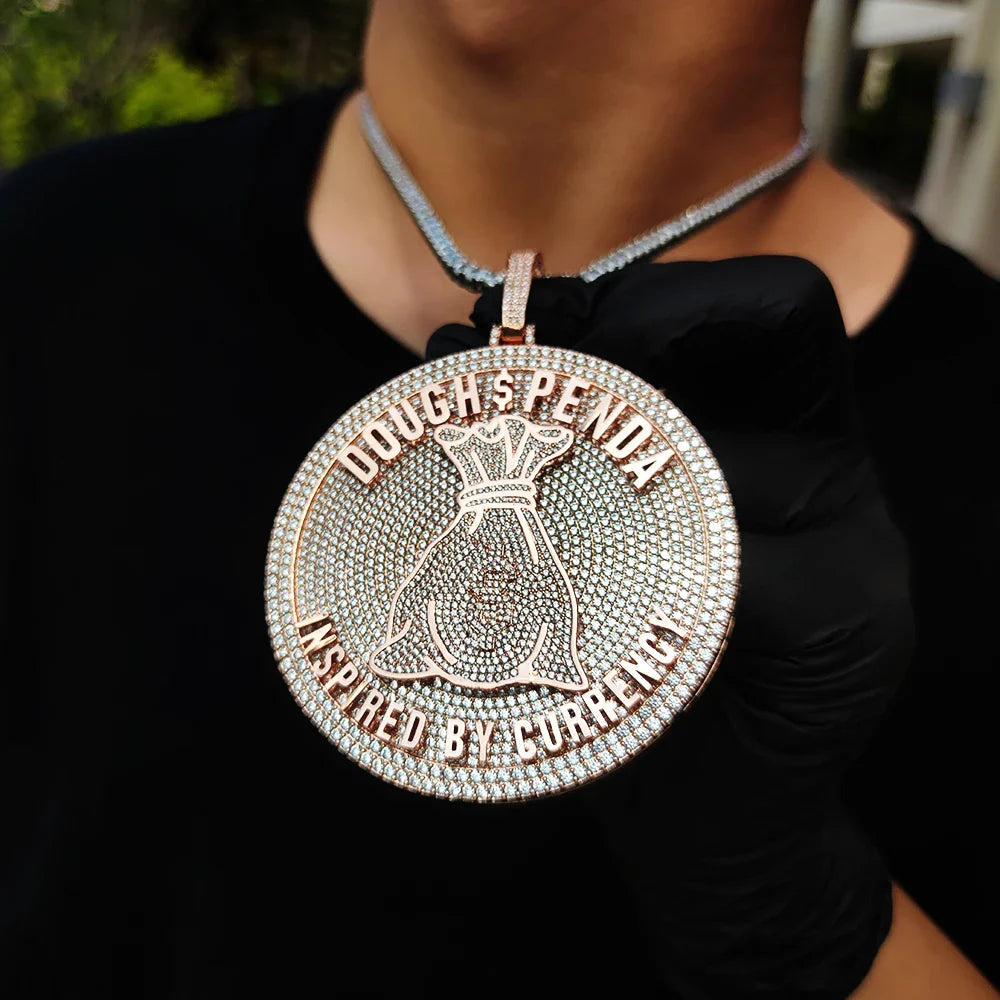 2024 3D Design Jewelry Copper 5A Zircon Bling Hip Hop Rapper Men Hip Hop Custom Letter Name Round Rectangle Pendant Lootquake LLC