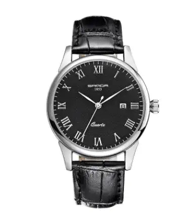Fashionable Waterproof Couple Watches with Leather Strap