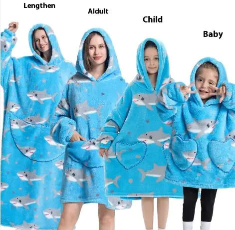 Lazy Blanket Hoodie Family Party Gift Pi-Mart