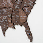 Wooden 3d Map of USA - Dark Walnut - SJB-DIAMOND ELITES