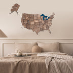 Wooden 3d Map of USA - Dark Walnut - SJB-DIAMOND ELITES