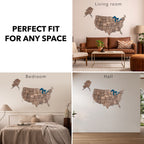 Wooden 3d Map of USA - Dark Walnut - SJB-DIAMOND ELITES