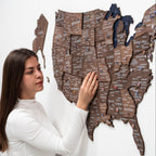 Wooden 3d Map of USA - Dark Walnut - SJB-DIAMOND ELITES