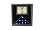 Flag Connections Premium USA-Made Solid wood Flag Document Case, Black Finish 4 x 6 flag The Military Gift Store