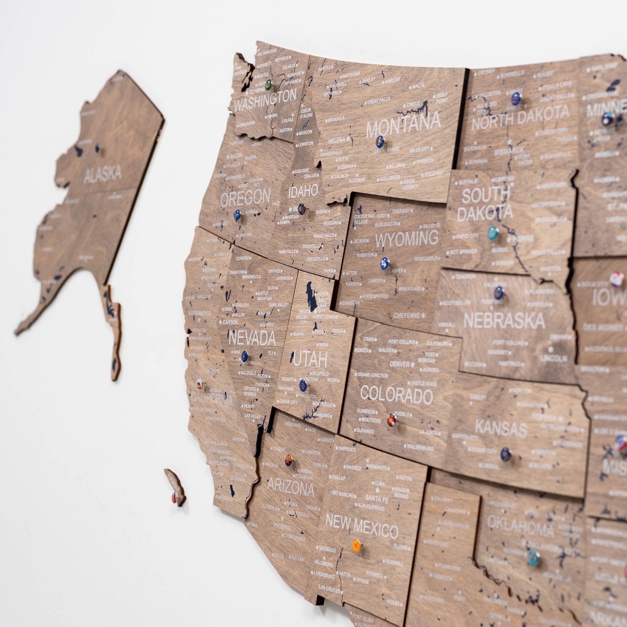 Wooden 3d Map of USA - Terra - SJB-DIAMOND ELITES