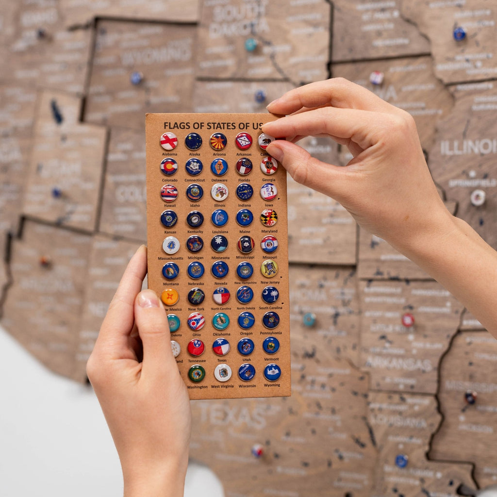 Wooden 3d Map of USA - Terra - SJB-DIAMOND ELITES
