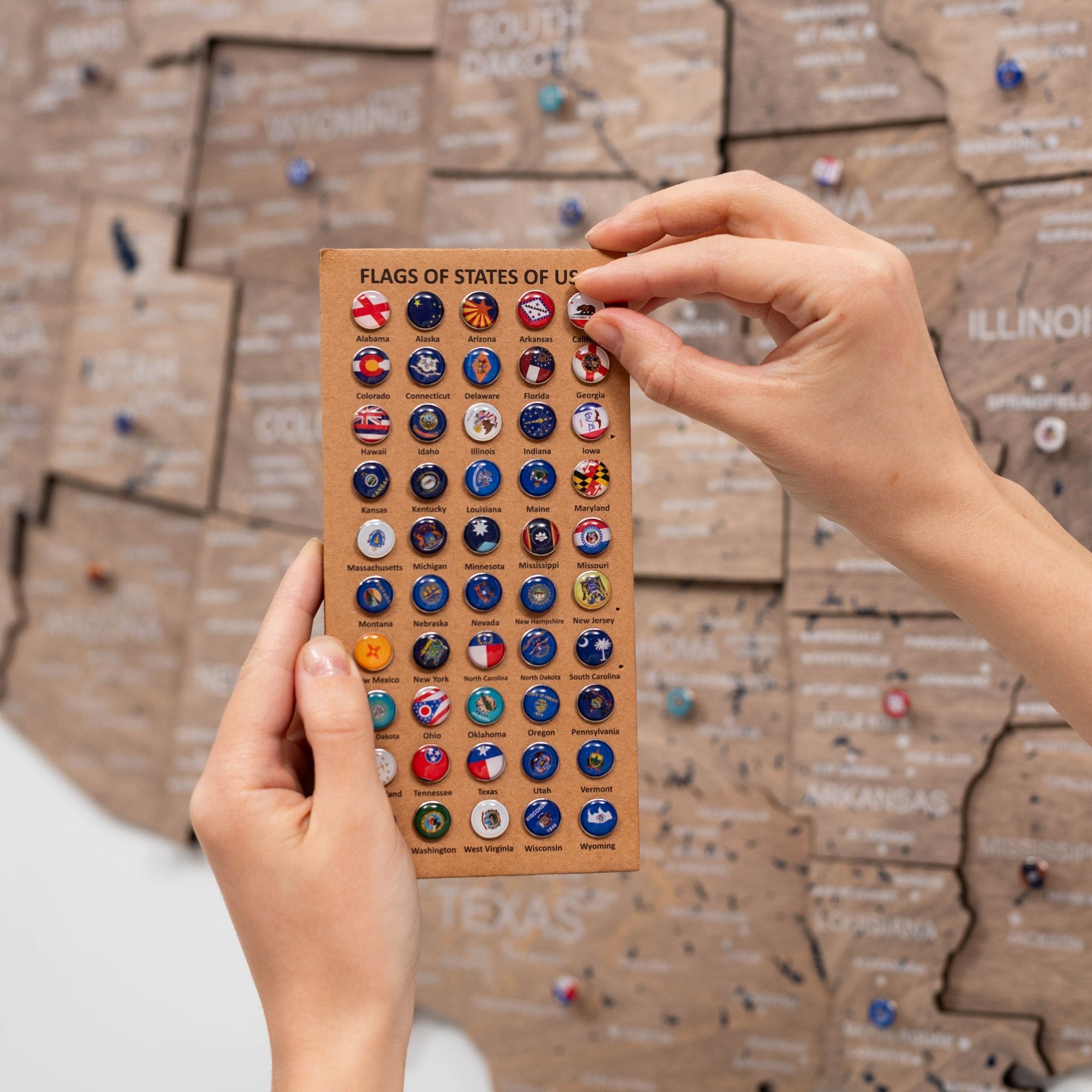Wooden 3d Map of USA - Terra - SJB-DIAMOND ELITES