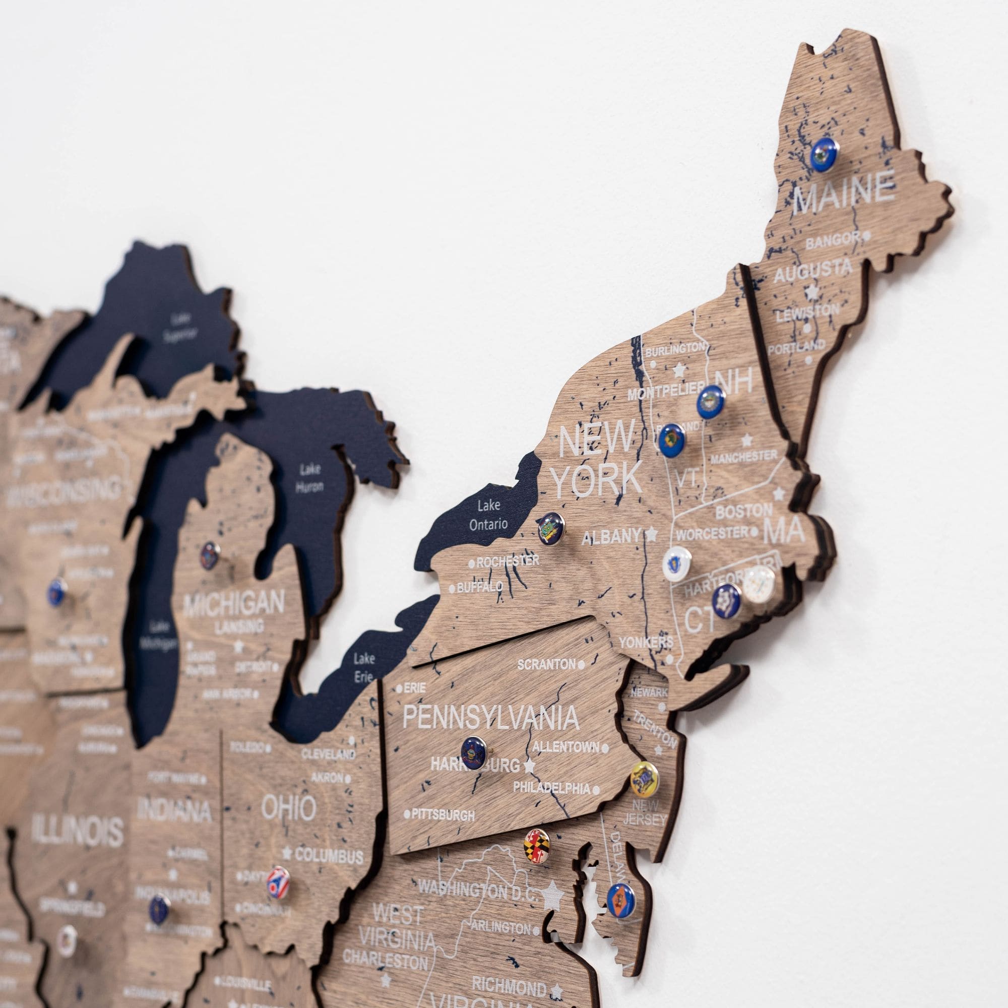 Wooden 3d Map of USA - Terra - SJB-DIAMOND ELITES