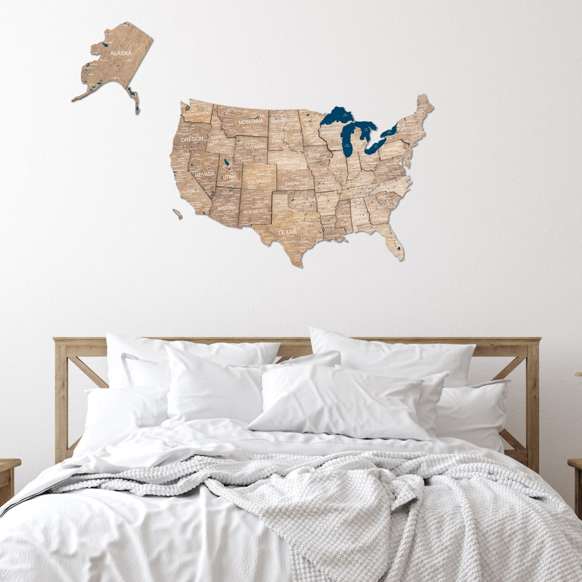 Wooden 3d Map of USA - Terra - SJB-DIAMOND ELITES