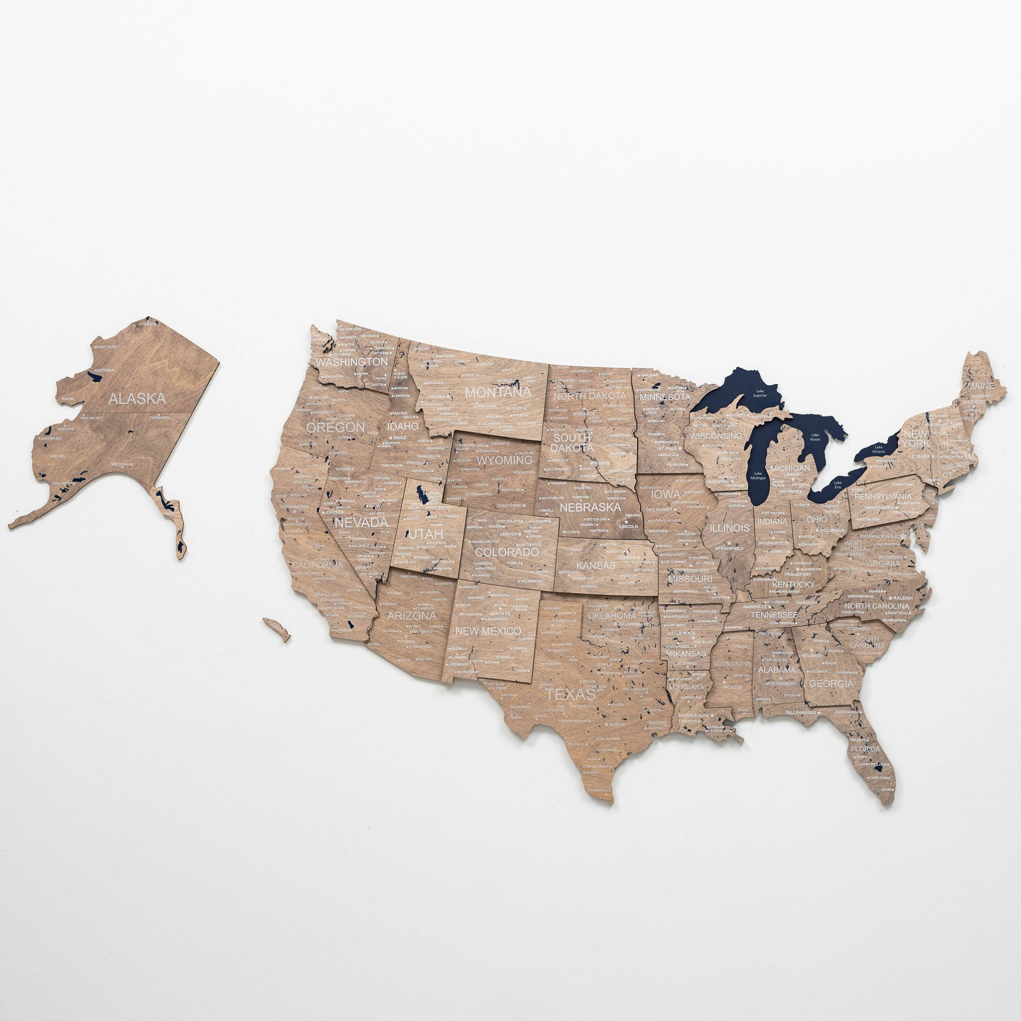 Wooden 3d Map of USA - Terra - SJB-DIAMOND ELITES