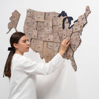 Wooden 3d Map of USA - Terra - SJB-DIAMOND ELITES