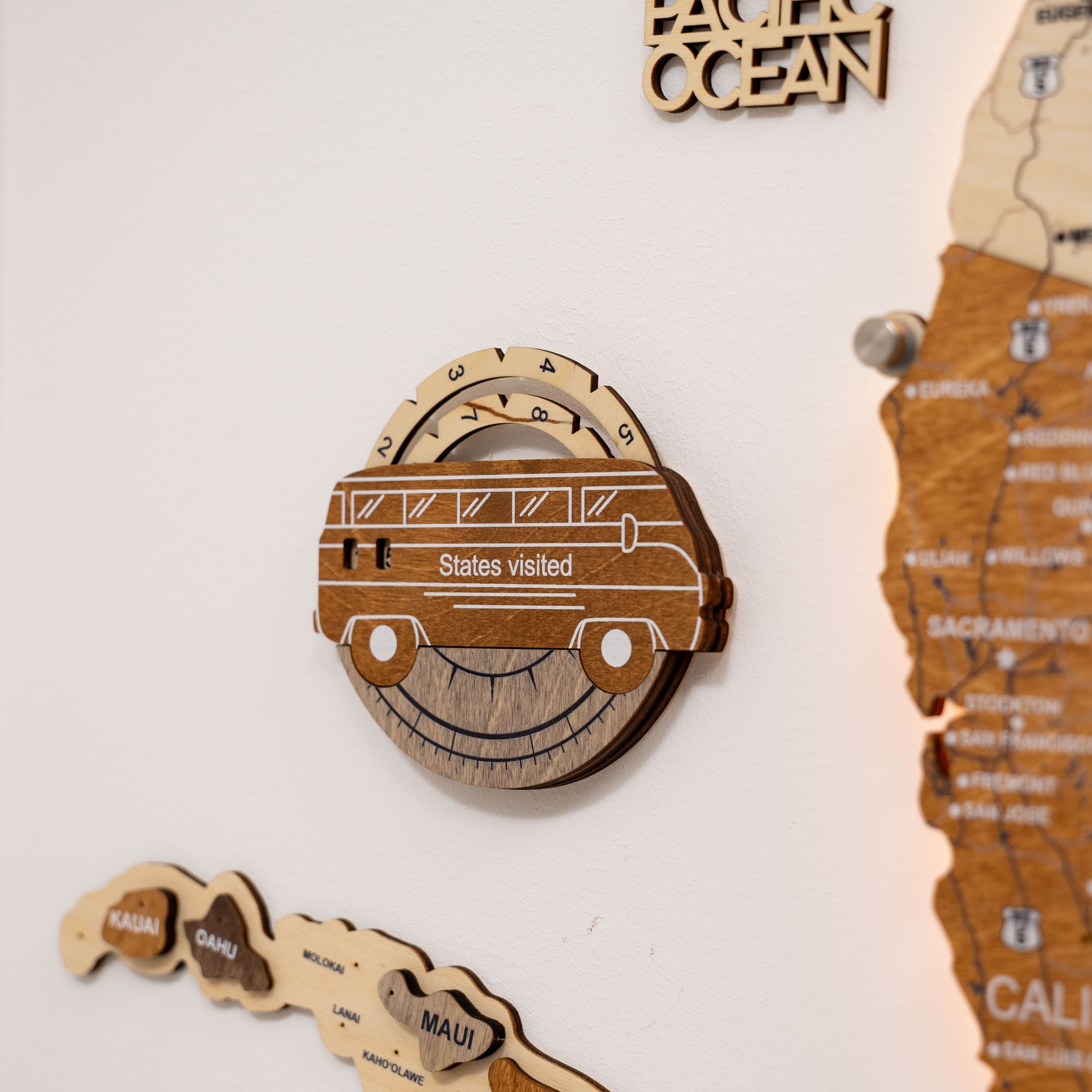 Travel Tracker 3D Wooden USA Map – Multicolor - SJB-DIAMOND ELITES
