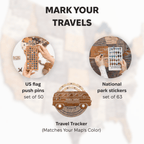 Travel Tracker 3D Wooden USA Map - SJB-DIAMOND ELITES