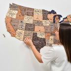 Wooden 3d Map of USA - Multicolor - SJB-DIAMOND ELITES