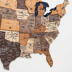Wooden 3d Map of USA - Multicolor - SJB-DIAMOND ELITES