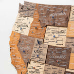Wooden 3d Map of USA - Multicolor - SJB-DIAMOND ELITES