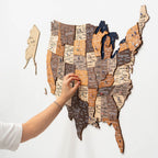 Wooden 3d Map of USA - Multicolor - SJB-DIAMOND ELITES