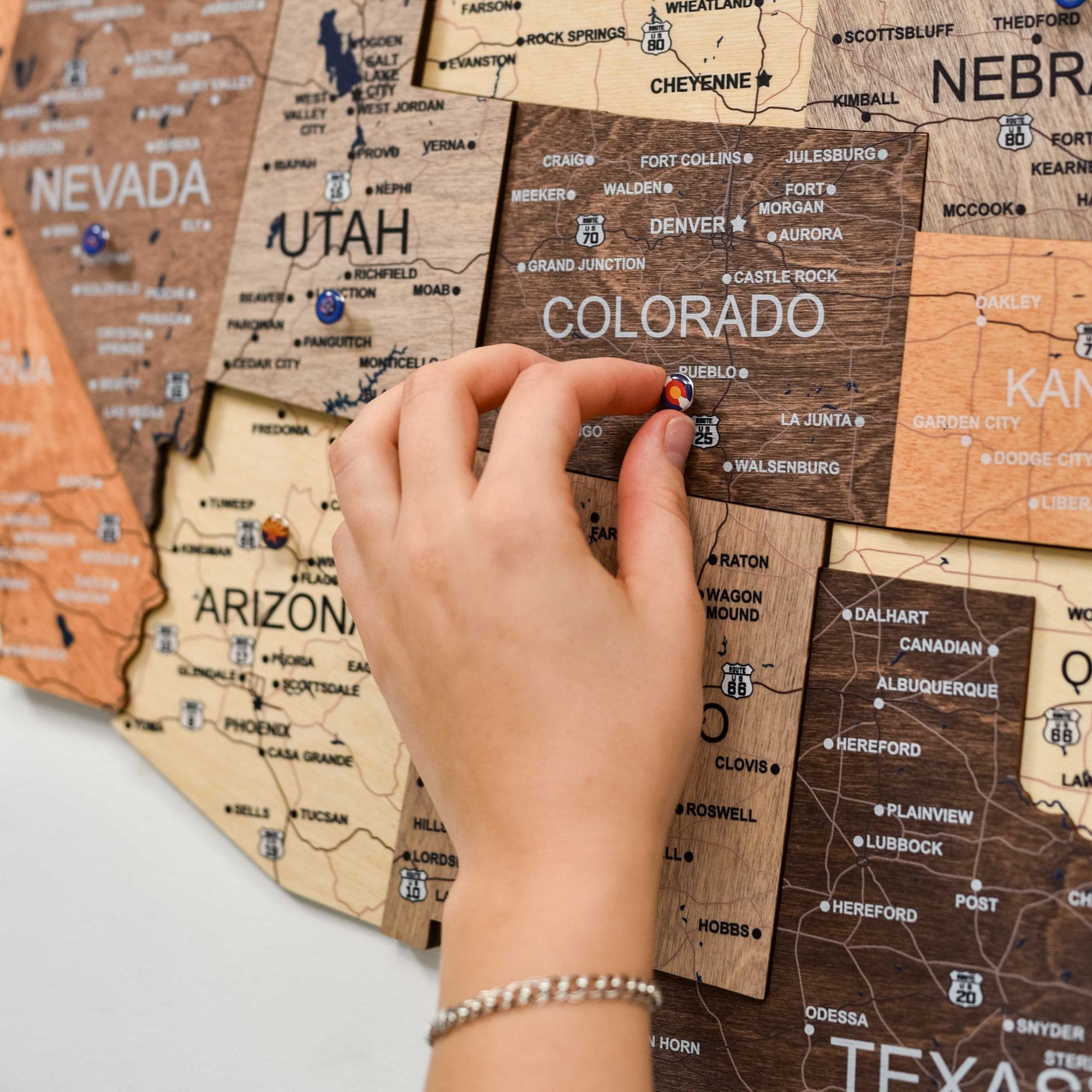 Wooden 3d Map of USA - Multicolor - SJB-DIAMOND ELITES