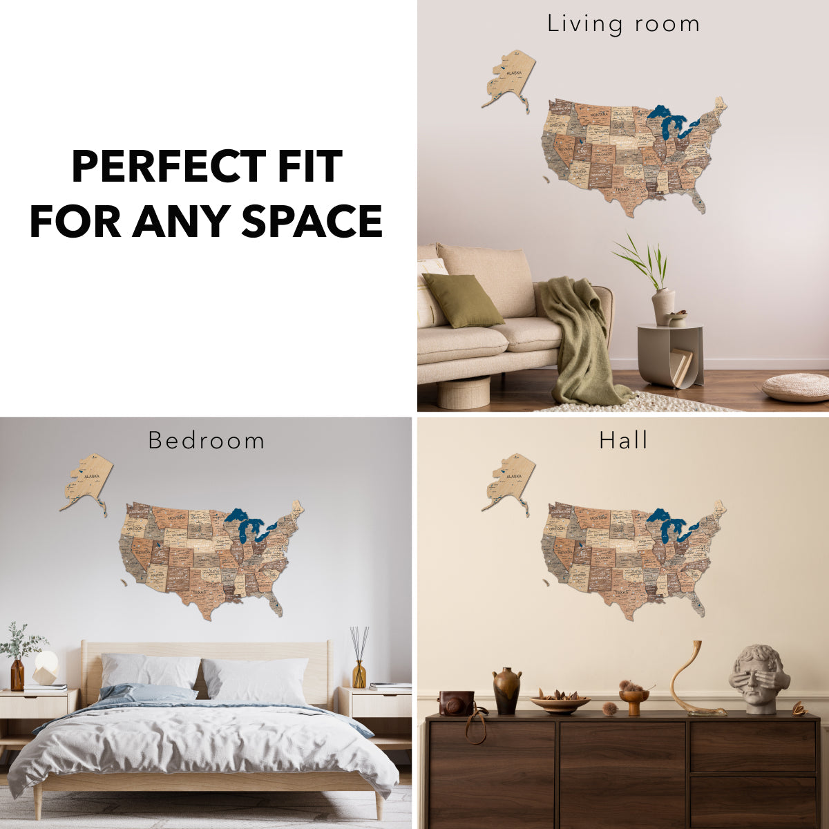 Wooden 3d Map of USA - Smokey - SJB-DIAMOND ELITES
