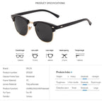 New Fashion Semi Rimless Retro Classic Luxury Polarized Sunglasses Men And Women Brand Designer Half Frame Sun Glasses Classic Oculos De Sol With UV400 Protection - SJB-DIAMOND ELITES