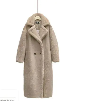 Long Winter Cashmere Lamb Winter Coat Pi-Mart