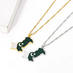 Pakistan Map and Flag Pendant Necklaces Lootquake LLC