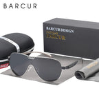 BARCUR Men's Polarized Sunglasses UV400 Protection Special-Shaped Eyewear for Men Stainless Steel Frame Eyeglasses Accessory