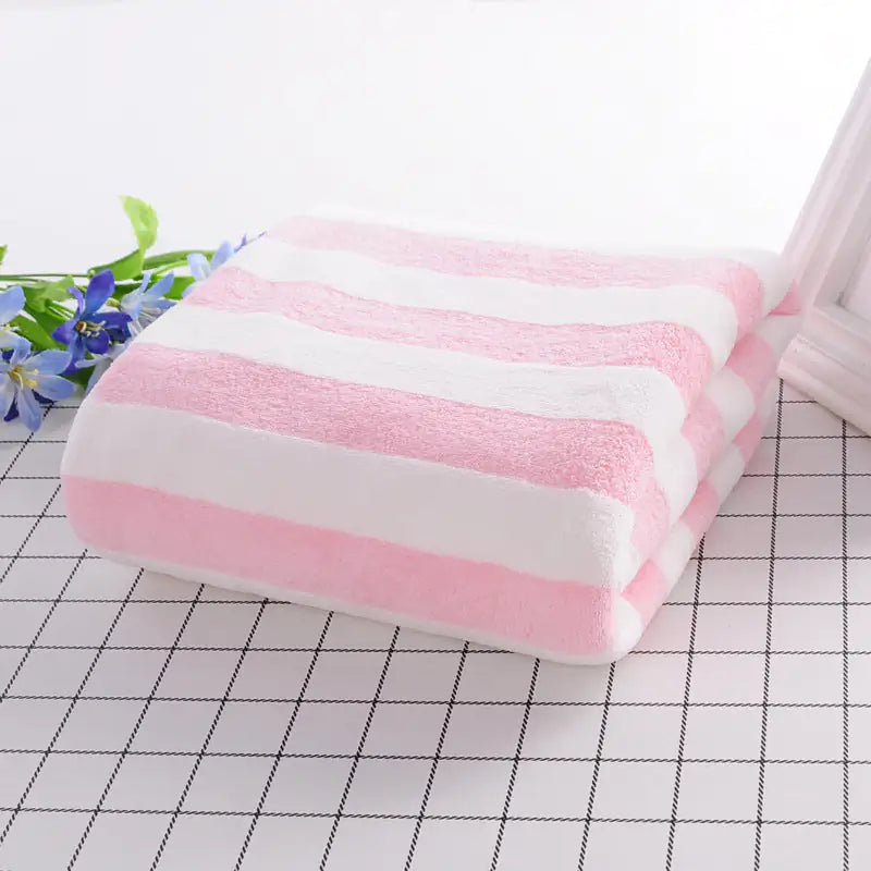 Coral Velvet Bath Towels Pi-Mart