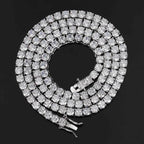 Hip Hop Jewelry Brass Setting CZ Tennis Chain Necklace Gold/Silver Color Iced Out AAAAA Cubic Zirconia Chain Lootquake LLC