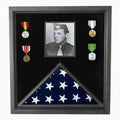 Military Photo Flag and Medal Display Case - Black The Military Gift Store
