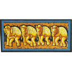 Elephant Herd Batik Wall Banner Table Runner Boho Cotton