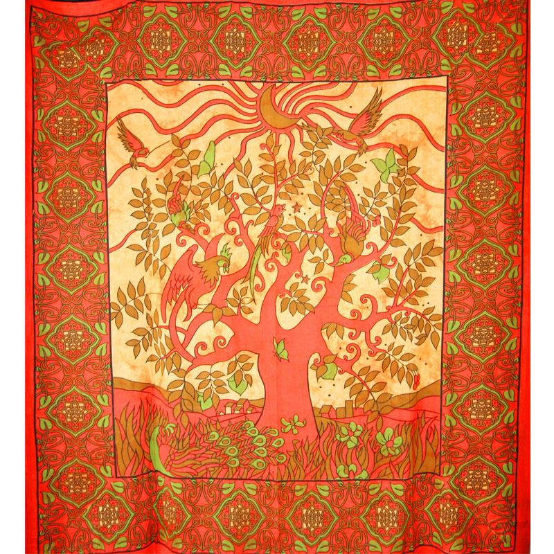 Crescent Moon Botanical Wall Tapestry 90x80 Cotton Decor BandsCo Straps