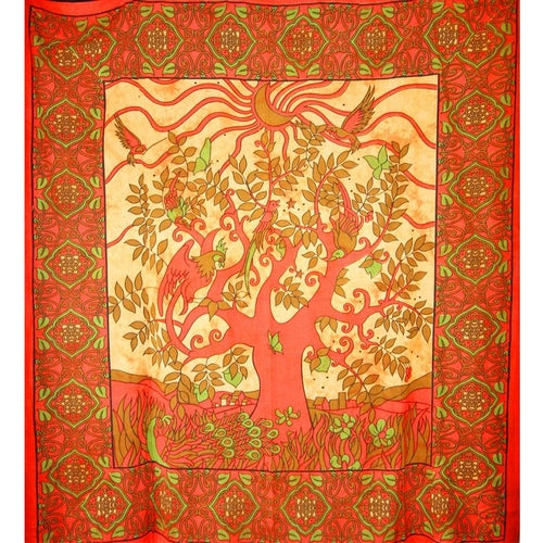 Crescent Moon Botanical Wall Tapestry 90x80 Cotton Decor BandsCo Straps