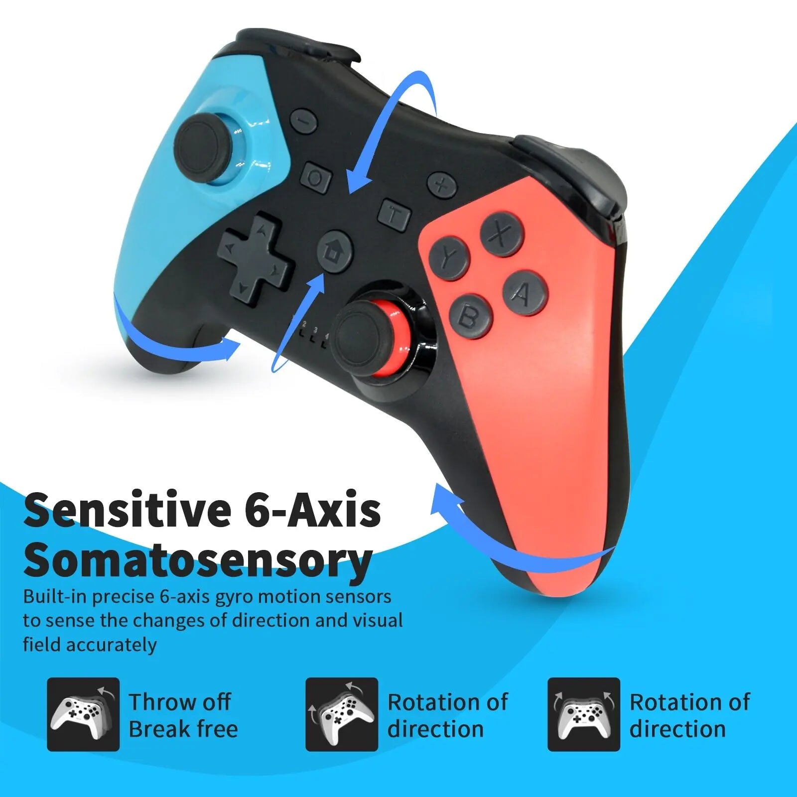For Nintendo Switch Wireless Pro Controller Gamepad Joypad Joystick Remote Gift Pi-Mart