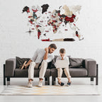 3D Luminous/Magnetic Colored Wooden World Map Urban Enjoy The Wood