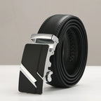 Genuine Leather Men's Belt with Automatic Buckle Pi-Mart