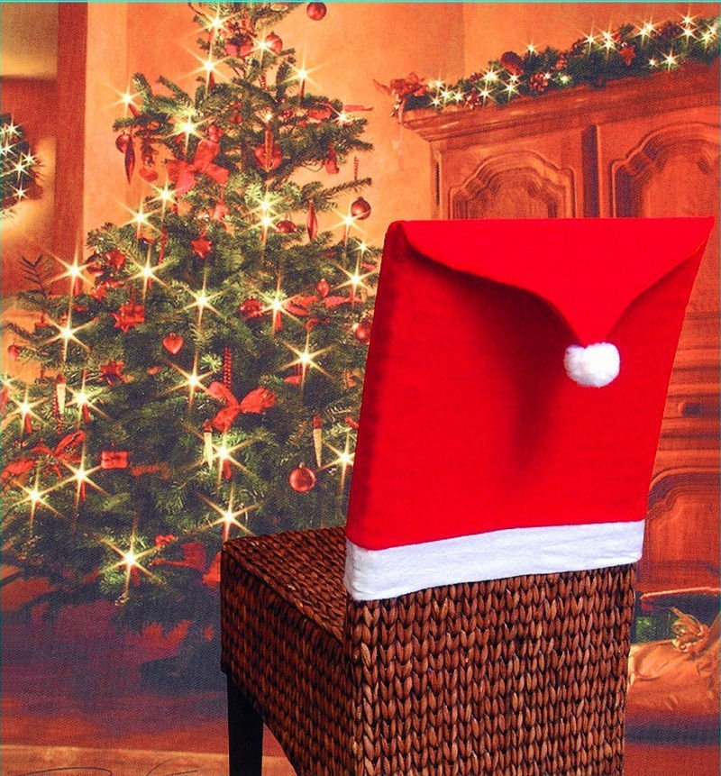 NNEDSZ Christmas Chair Covers Tablecloth Runner Decoration Xmas Dinner Party Santa Gift, 10x Chair Covers Lootquake LLC